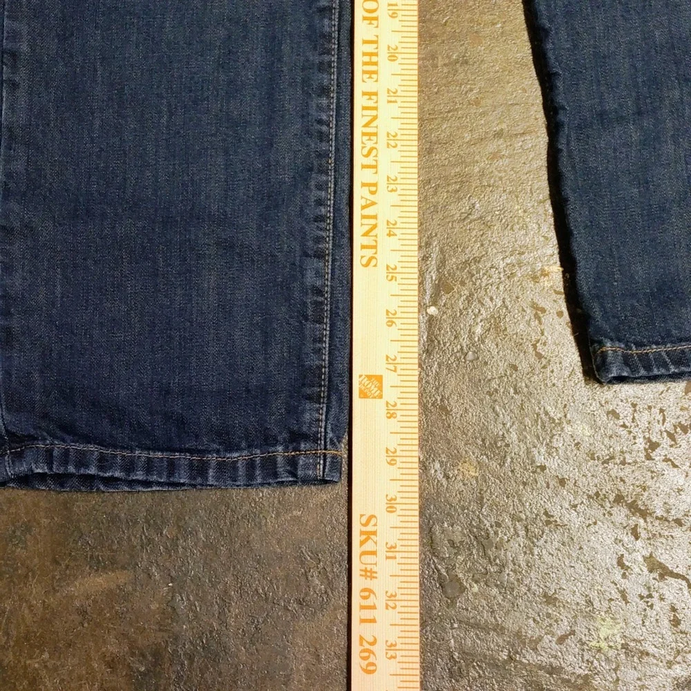 Lucky Brand 221 Original Straight Jeans 32x30 Mens Dark Distressed Wash Denim